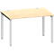Schäfer Shop Genius Schreibtisch MODENA FLEX, 4-Fuß-Rundrohr, B 1200 x T 800 mm, Ahorn/weißalu 