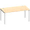 Schäfer Shop Genius Schreibtisch MODENA FLEX, 4-Fuß-Rundrohr, B 1600 x T 800 mm, Ahorn/weißalu 