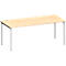 Schäfer Shop Genius Schreibtisch MODENA FLEX, 4-Fuß-Rundrohr, B 1800 x T 800 mm, Ahorn/weißalu 