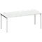 Schäfer Shop Genius Schreibtisch MODENA FLEX, 4-Fuß-Rundrohr, B 1800 x T 800 mm, lichtgrau/weißalu 