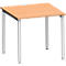 Schäfer Shop Genius Schreibtisch MODENA FLEX, 4-Fuß-Rundrohr, B 800 x T 800 mm, Buche/weißalu 