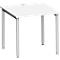 Schäfer Shop Genius Schreibtisch MODENA FLEX, 4-Fuß-Rundrohr, B 800 x T 800 mm, weiß/weißalu 