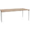 Schäfer Shop Genius Schreibtisch MODENA FLEX, Breite 1800 mm, einseitig verkürzt, Eiche/weißaluminium