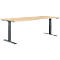 Schäfer Shop Genius Schreibtisch MODENA FLEX, elektrisch höhenverstellbar, Freiform, Ansatz links, B 1800 mm, Ahorn/anthrazit