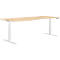 Schäfer Shop Genius Schreibtisch MODENA FLEX, elektrisch höhenverstellbar, Freiform, Ansatz links, B 1800 mm, Ahorn/weiss