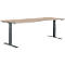 Schäfer Shop Genius Schreibtisch MODENA FLEX, elektrisch höhenverstellbar, Freiform, Ansatz links, B 1800 mm, Eiche/anthrazit