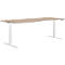 Schäfer Shop Genius Schreibtisch MODENA FLEX, elektrisch höhenverstellbar, Freiform, Ansatz links, B 1800 mm, Eiche/weiß