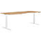 Schäfer Shop Genius Schreibtisch MODENA FLEX, elektrisch höhenverstellbar, Freiform, Ansatz links, B 1800 mm, Kirsche Romana /weiß