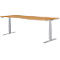Schäfer Shop Genius Schreibtisch MODENA FLEX, elektrisch höhenverstellbar, Freiform, Ansatz rechts, B 1800 mm, Buche/weißalu 