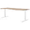 Schäfer Shop Genius Schreibtisch MODENA FLEX, elektrisch höhenverstellbar, Freiform, Ansatz rechts, B 1800 mm, Eiche/weiß