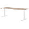 Schäfer Shop Genius Schreibtisch MODENA FLEX, elektrisch höhenverstellbar, Freiform, Ansatz rechts, B 1800 mm, Eiche/weiß