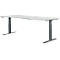 Schäfer Shop Genius Schreibtisch MODENA FLEX, elektrisch höhenverstellbar, Freiform, Ansatz rechts, B 1800 mm, lichtgrau/anthrazi