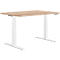 Schäfer Shop Genius Schreibtisch MODENA FLEX, elektrisch höhenverstellbar, Rechteck, T-Fuss, B 1200 x T 800 mm, Kirsche-Romana/weiss