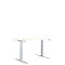 Schäfer Shop Genius Schreibtisch MODENA FLEX, elektrisch höhenverstellbar, Rechteck, T-Fuß, B 1200 x T 800 x H 645-1290 mm, weiß/weißalu