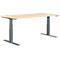Schäfer Shop Genius Schreibtisch MODENA FLEX, elektrisch höhenverstellbar, Rechteck, T-Fuß, B 1600 x T 800 mm, Ahorn/anthrazit