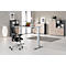 Schäfer Shop Genius Schreibtisch MODENA FLEX, elektrisch höhenverstellbar, Rechteck, T-Fuß, B 1600 x T 800 mm, lichtgrau/weißalu + Memorypanel 