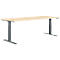 Schäfer Shop Genius Schreibtisch MODENA FLEX, elektrisch höhenverstellbar, Rechteck, T-Fuss, B 1800 x T 800 mm, Ahorn/anthrazit