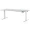 Schäfer Shop Genius Schreibtisch MODENA FLEX, elektrisch höhenverstellbar, Rechteck, T-Fuß, B 1800 x T 800 mm, lichtgrau/weiß