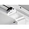 Schäfer Shop Genius Schreibtisch MODENA FLEX, elektrisch höhenverstellbar, Rechteck, T-Fuß, B 1800 x T 800 mm, lichtgrau/weiß