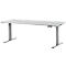 Schäfer Shop Genius Schreibtisch MODENA FLEX, elektrisch höhenverstellbar, Rechteck, T-Fuß, B 1800 x T 800 mm, lichtgrau/weißalu
