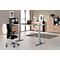 Schäfer Shop Genius Schreibtisch MODENA FLEX, elektrisch höhenverstellbar, Rechteck, T-Fuß, B 1800 x T 800 mm, lichtgrau/weißalu
