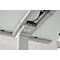 Schäfer Shop Genius Schreibtisch MODENA FLEX, elektrisch höhenverstellbar, Rechteck, T-Fuß, B 1800 x T 800 mm, lichtgrau/weißalu