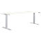 Schäfer Shop Genius Schreibtisch MODENA FLEX, elektrisch höhenverstellbar, Rechteck, T-Fuß, B 1800 x T 800 x H 645-1290 mm, weiß/weißalu