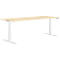 Schäfer Shop Genius Schreibtisch MODENA FLEX, elektrisch höhenverstellbar, Rechteck, T-Fuß, B 2000 x T 800 mm, Ahorn/weiß