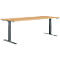 Schäfer Shop Genius Schreibtisch MODENA FLEX, elektrisch höhenverstellbar, Rechteck, T-Fuß, B 2000 x T 800 mm, Buche/anthrazit
