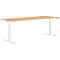 Schäfer Shop Genius Schreibtisch MODENA FLEX, elektrisch höhenverstellbar, Rechteck, T-Fuß, B 2000 x T 800 mm, Buche/weiß