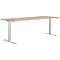 Schäfer Shop Genius Schreibtisch MODENA FLEX, elektrisch höhenverstellbar, Rechteck, T-Fuß, B 2000 x T 800 mm, Eiche/weißalu