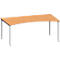 Schäfer Shop Genius Schreibtisch MODENA FLEX, mit Cockpitplatte, 4-Fuß-Quadratrohr, Breite 1800 mm, buche/weiß