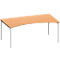 Schäfer Shop Genius Schreibtisch MODENA FLEX, mit Cockpitplatte, 4-Fuß-Rundrohr, B 1800 x T 800/1000 mm, Buche 