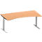 Schäfer Shop Genius Schreibtisch MODENA FLEX, mit Cockpitplatte, T-Fuß-Rechteckrohr, Breite 1800 mm, Buche/weißalu