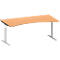 Schäfer Shop Genius Schreibtisch MODENA FLEX, mit Cockpitplatte, T-Fuß-Rundrohr, Breite 1800 mm, Buche/weißalu