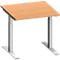 Schäfer Shop Genius Schreibtisch MODENA FLEX, Quadrat, T-Fuß Rechteckrohr, B 800 x T 800 x H 650-850 mm, Buche/weißalu