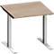 Schäfer Shop Genius Schreibtisch MODENA FLEX, Quadrat, T-Fuß Rechteckrohr, B 800 x T 800 x H 650-850 mm, Eiche/weißalu