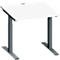 Schäfer Shop Genius Schreibtisch MODENA FLEX, Quadrat, T-Fuß Rechteckrohr, B 800 x T 800 x H 650-850 mm, Kirsche Romana/anthrazit