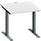 Schäfer Shop Genius Schreibtisch MODENA FLEX, Quadrat, T-Fuß Rechteckrohr, B 800 x T 800 x H 650-850 mm, lichtgrau/anthrazit