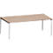 Schäfer Shop Genius Schreibtisch Modena Flex, Rechteck, 4-Fuß Rechteckrohr, B 2000 x T 1000 x H 650-850 mm, Eiche-Dekor/weißaluminium