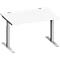 Schäfer Shop Genius Schreibtisch MODENA FLEX, Rechteck, T-Fuß Rechteckrohr, B 1200 x T 800 x H 650-850 mm, weiß/weißalu