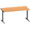 Schäfer Shop Genius Schreibtisch MODENA FLEX, Rechteck, T-Fuß Rechteckrohr, B 1600 x T 800 x H 650-850 mm, Buche/anthrazit