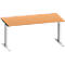 Schäfer Shop Genius Schreibtisch MODENA FLEX, Rechteck, T-Fuß Rechteckrohr, B 1600 x T 800 x H 650-850 mm, Buche/weißalu