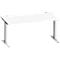 Schäfer Shop Genius Schreibtisch MODENA FLEX, Rechteck, T-Fuß Rechteckrohr, B 1600 x T 800 x H 650-850 mm, weiß/weißalu