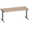 Schäfer Shop Genius Schreibtisch MODENA FLEX, Rechteck, T-Fuß Rechteckrohr, B 1800 x T 800 x H 650-850 mm, Eiche/anthrazit