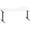 Schäfer Shop Genius Schreibtisch MODENA FLEX, Rechteck, T-Fuß Rechteckrohr, B 1800 x T 800 x H 650-850 mm, weiß/anthrazit