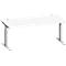 Schäfer Shop Genius Schreibtisch MODENA FLEX, Rechteck, T-Fuß Rechteckrohr, B 1800 x T 800 x H 650-850 mm, weiß/weißalu