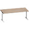 Schäfer Shop Genius Schreibtisch MODENA FLEX, Rechteck, T-Fuß Rechteckrohr, B 2000 x T 1000 x H 650-850 mm, Eiche/weißalu