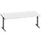 Schäfer Shop Genius Schreibtisch MODENA FLEX, Rechteck, T-Fuß Rechteckrohr, B 2000 x T 1000 x H 650-850 mm, lichtgrau/anthrazit
