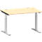 Schäfer Shop Genius Schreibtisch MODENA FLEX, T-Fuß-Rundrohr, B 1200 x T 800 mm, ahorn/weißalu